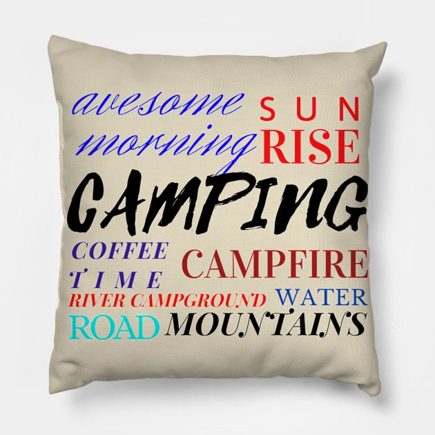 Camping Time Pillow by YellowSplash