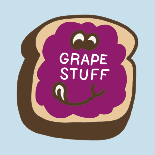 Grape Stuff - Punny Retro Scratch N' Sniff Sticker by sombreroinc