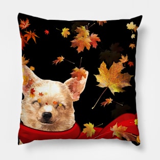 Maple Leaf Chihuahua Fall Hello Autumn Gift Pillow