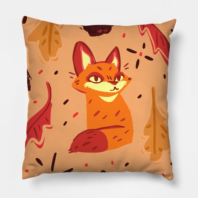 Fall Fox Vibes Pillow by sky665