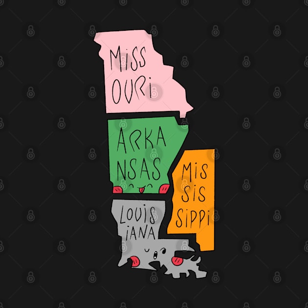 Kawaii American states, Cute American States by Lapiiin's Cute Sticker