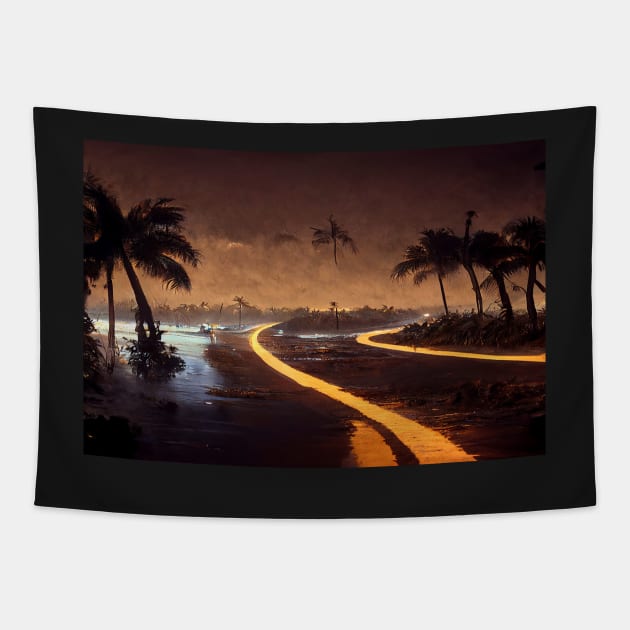 Broken Road To Fantasy Island / Abstract And Surreal Unwind Art Tapestry by Unwind-Art-Work