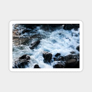 A breaking surge of sea water over rocks, Isle of Skye, Scotland Magnet