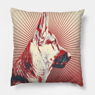 Vintage Retro German Shepherd Art Print German Shepard Dog Pillow