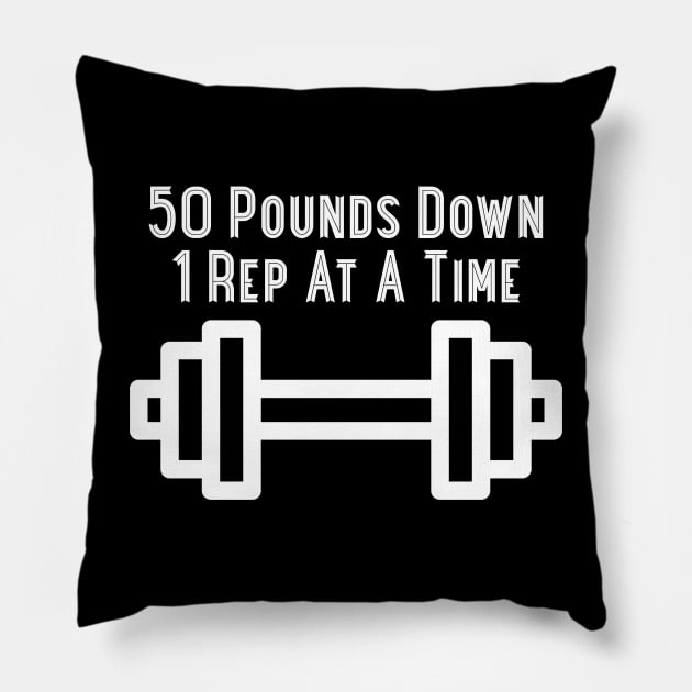 50 Pounds Down Body Transformation Weight Loss Pillow by sewandtell