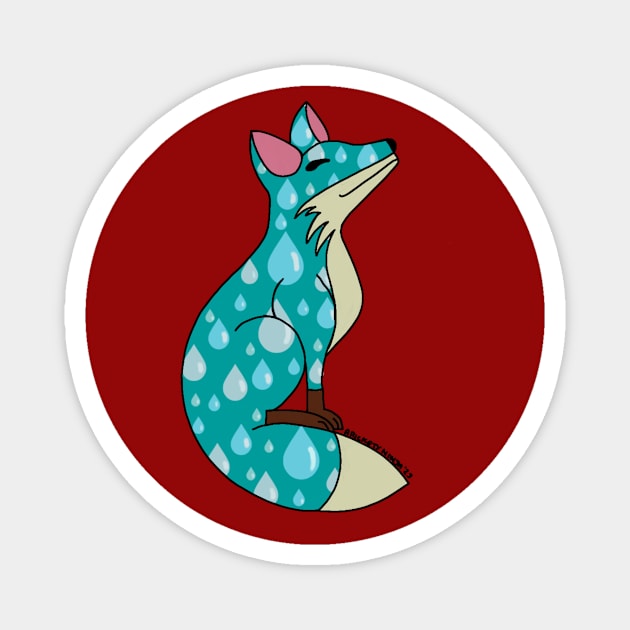 Happy Fox - Rainy Day Magnet by A Rickety Ninja