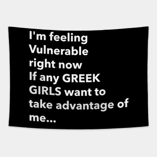 I Love Greek Girls Funny Vulnerable RN Tapestry