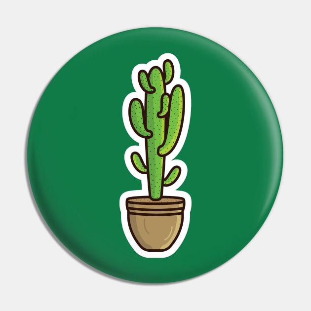 Green Cactus Plant In Vase Sticker vector illustration. Healthcare and Nature object icon concept. desert green cactus plant vector sticker design. Home plant cactus symbol graphic design. Pin by AlviStudio