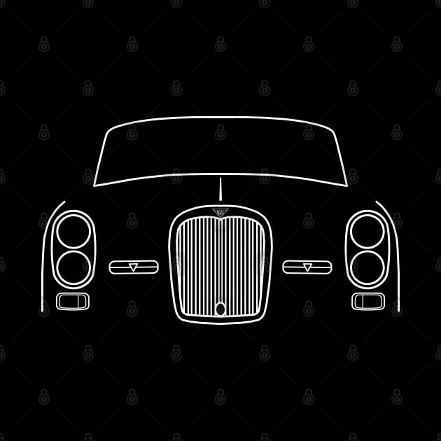 Alvis TE21 1960s classic British sports saloon car white outline graphic by soitwouldseem