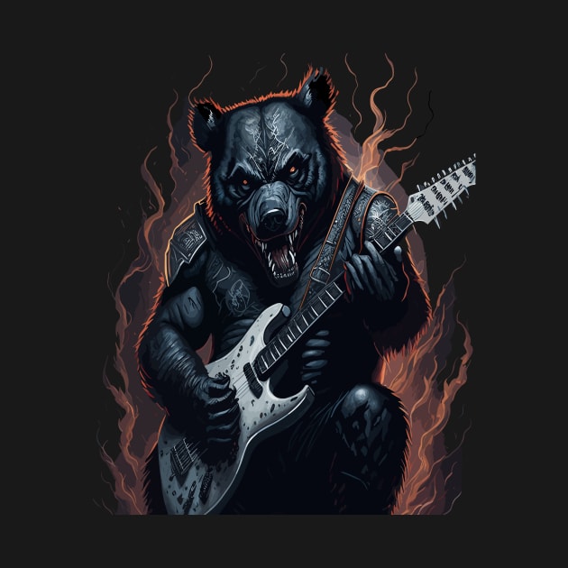 Heavy metal Bear, Rock and roll, Hard rock, Punk, 70s,80s, by Stoiceveryday