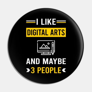 3 People Digital Art Arts Pin