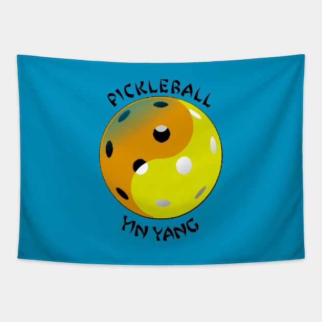 Pickleball Yin-Yang Tapestry by numpdog