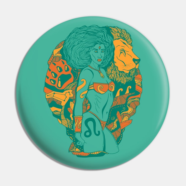 Mountain Green Leo Beauty Pin by kenallouis