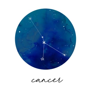 Cancer Watercolor Zodiac Constellation T-Shirt