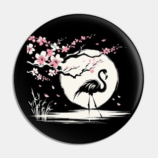 Kawaii Cool Retro Flamingo Japan Style Funny Flamingo Pin