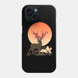 Sakura Deer Spirit | Sika Deer Spirit | Oriental Japanese Art Phone Case