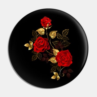 red gold rose flowers Pin