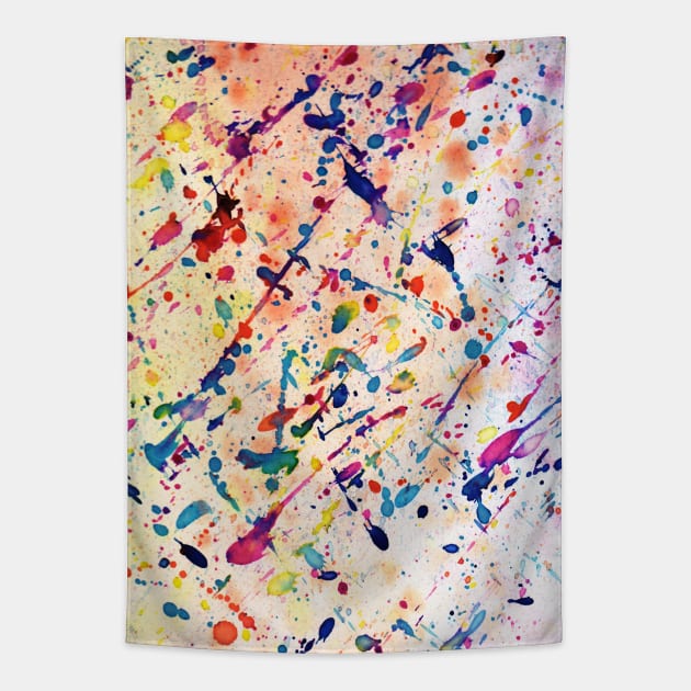 Rainbow Paint Spatter Tapestry by saradaboru