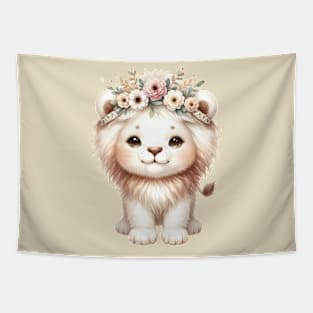 Cute Lion Boho Babies A Watercolor Celebration Tapestry