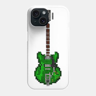 Tiled Pixel Memphis Green Guitar Upright Phone Case