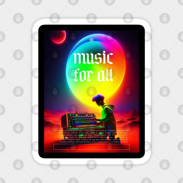 Music for all cute boy make music in the desert with beautiful moon view Magnet by Nasromaystro