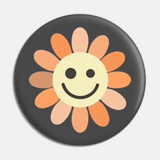 Orange Happy Flower Pin