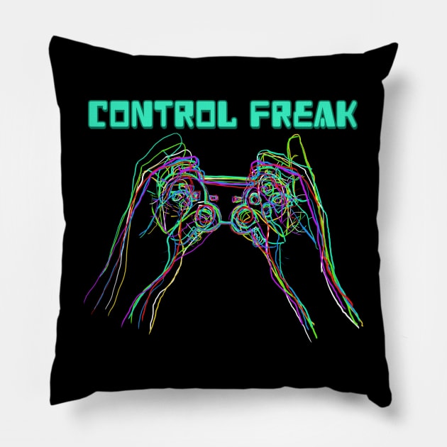 Control Freak Pillow by Joselo Rocha Art