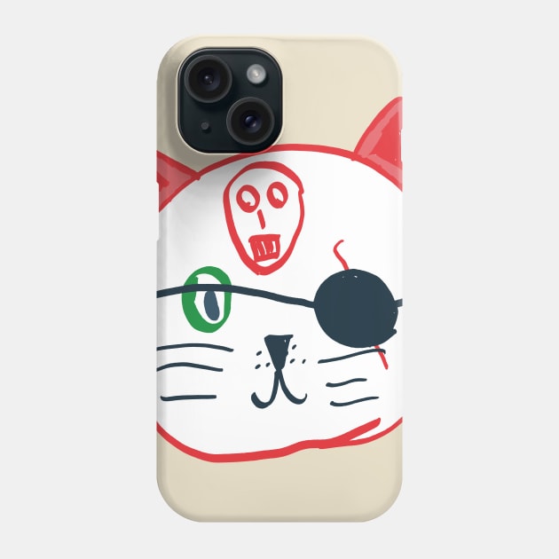 Pirate Cat by Kyrie age 9 Phone Case by bigbadrobot