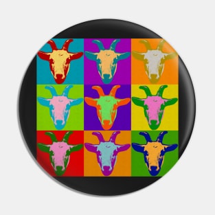 Billy Goat Pop Art Love Goats Pin