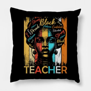 Black History Teacher African American Women Dashiki Pillow