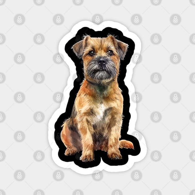 Border Terrier Magnet by DavidBriotArt