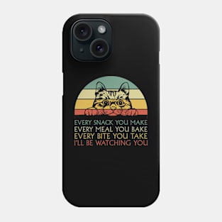 I'll Be Watching You, Funny Scary Cat Jokes, Cat Moms, Cat Dads, Cat Gifts 2023 Phone Case