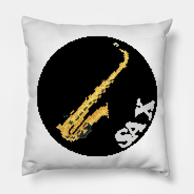 Rock Battle Card Game Saxophone Icon (Sax) Pillow by gkillerb