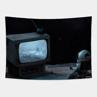 Astronaut watching TV Tapestry