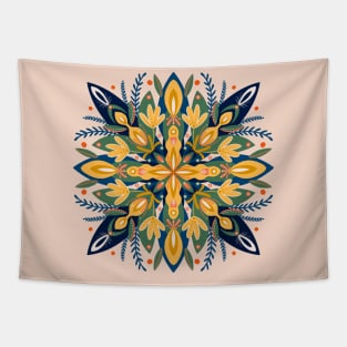 Vibrant fall mandala Tapestry