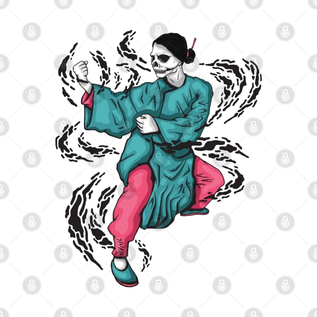 kung fu skull girl by Mako Design 