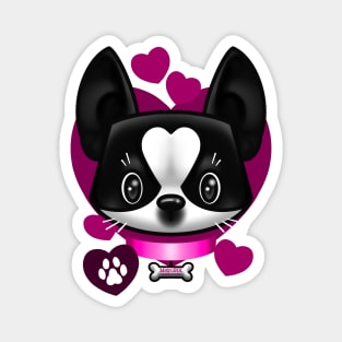Boston Terrier Love Pink Magnet