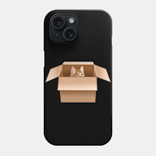 Ginger Kitten Peeking from Cardboard Box Phone Case