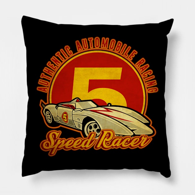 Vintage Authentic Racing Pillow by Stereoferment