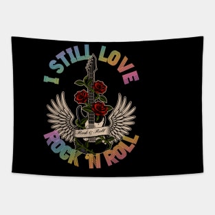 Still Love Rock - Guitar with Roses Tapestry