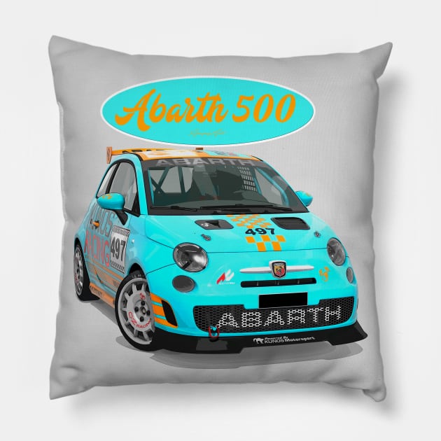 ABARTH 500 497 Pillow by PjesusArt