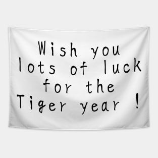 【虎年快樂】Wish you lots of luck for the Tiger year! white version Tapestry