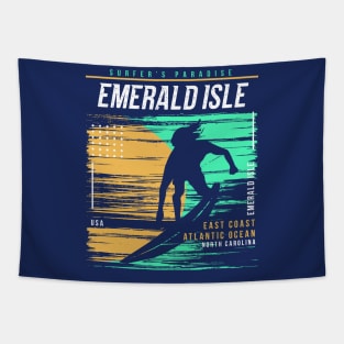 Retro Surfing Emerald Isle, North Carolina // Vintage Surfer Beach // Surfer's Paradise Tapestry