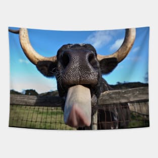 Cow Tongue Funny Cute Cow Tapestry