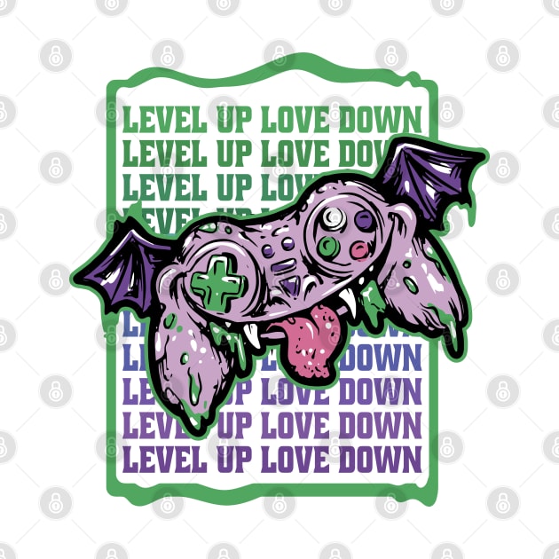 Level up, Love Down Anti valentine Creepy joystick Gamer by XYDstore