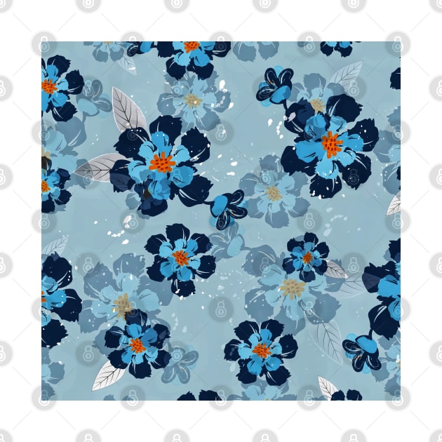 Vintage Navy Flower Pattern by TheSkullArmy