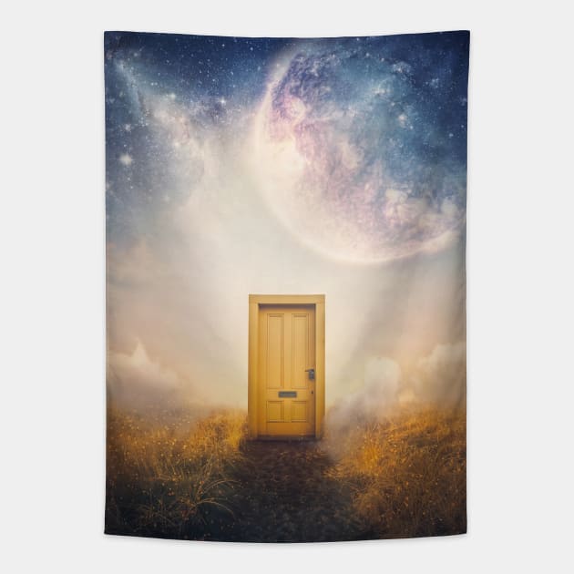 The door to other galaxy Tapestry by psychoshadow