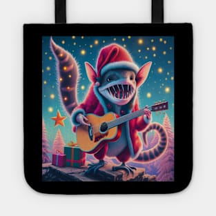 Christmas tree shark possum playing guitar Tote