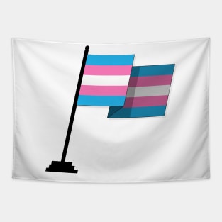 Large Waving Flag in Transgender Pride Flag Colors Tapestry