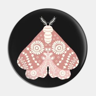 Folk Art Moth in Sepia Pin